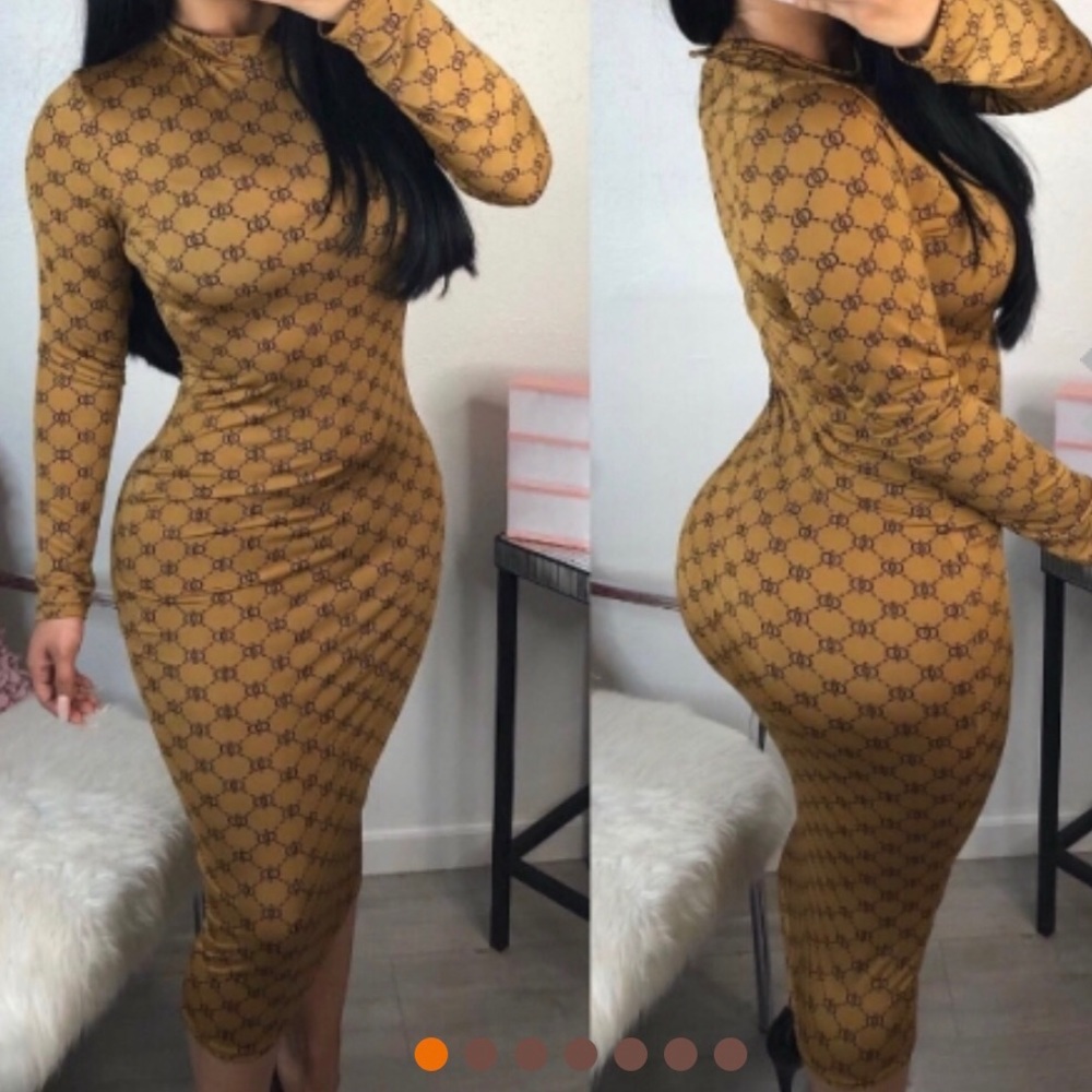 Geometric Printed Bodycon Dress - Picture 1 of 1
